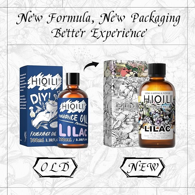HIQILI Lilac Fragrance Oil for Women Perfume Making - 1 Fl Oz | DIY Candle & Soap, Long-Lasting, Soft Floral Scents for Essential Oils Diffuser, Pet Safe, Graduated Dropper Included