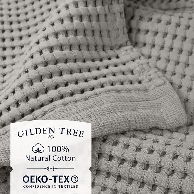GILDEN TREE Waffle Bath Sheet Quick Dry Towel, Thin Luxury Bath Towels, Bath Sheets 40x80 Large Bath Towels, Modern Style (Pewter)
