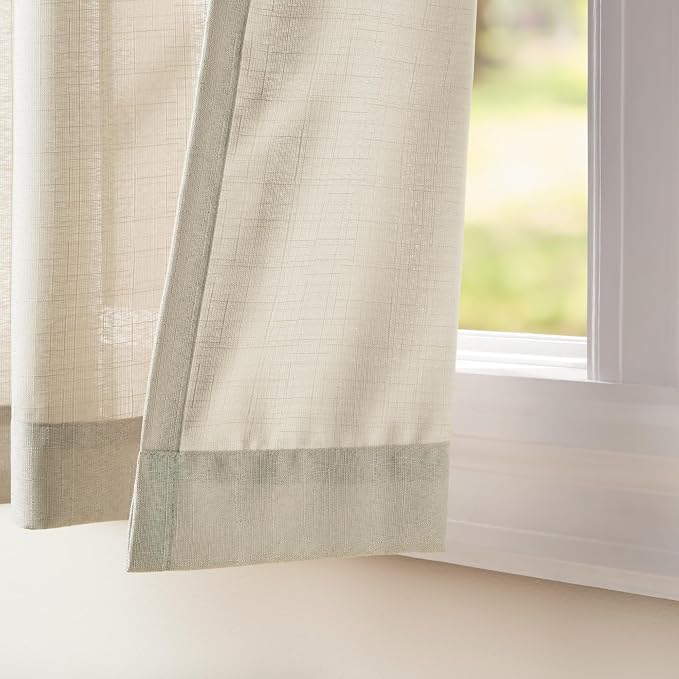 Exclusive Home Loha Linen Grommet Top Curtain Panel Pair, 54"x84", Natural