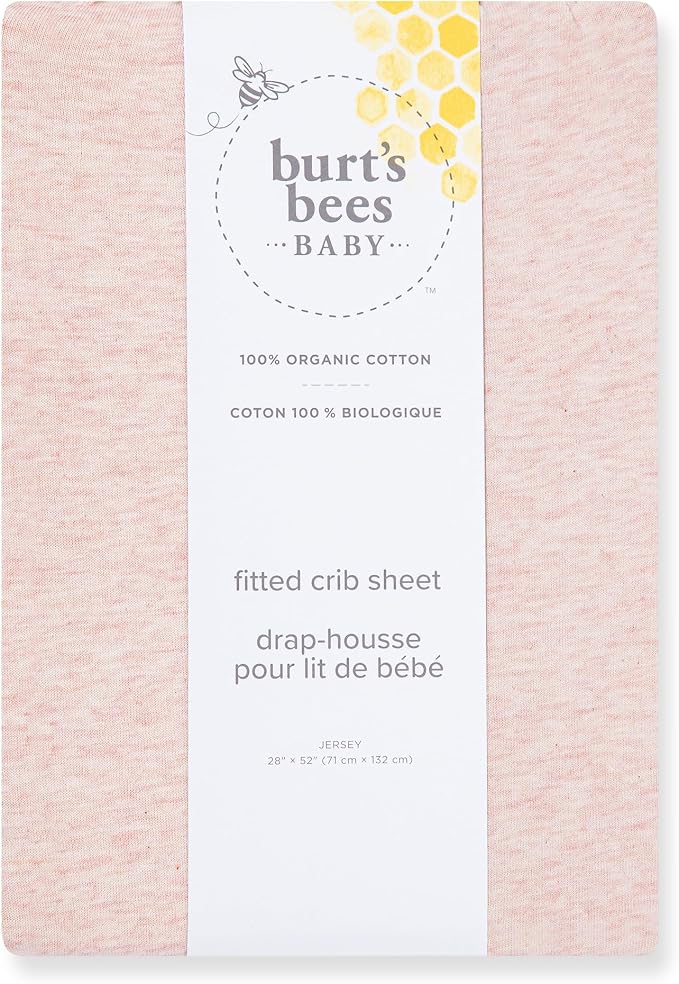 Burt's Bees Baby Organic Cotton Fitted Crib Sheet, Breathable Baby Bedding, Infant and Toddler Bed Sheet for Boys and Girls
