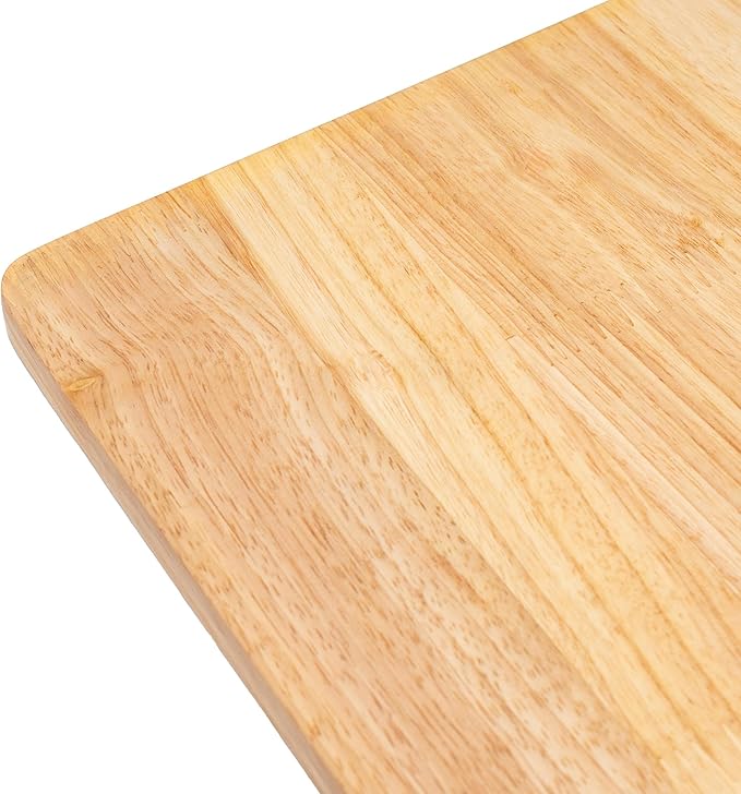 PJ Wood Rubberwood 11" x 14" Chopping Board for Cutting Fish and Vegetables, Dual Use as Serving Platter for Cheese, Meats and Other Appetizers