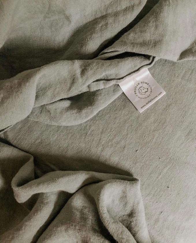Delilah Home 100% Organic Hemp Split King Sheets - Certified by GOTS and Vegan.org - Non-Pilling, 180 GSM Deep Pocket Cooling Sheets for Hot Sleepers & Adjustable Beds - 4 Piece Set - White