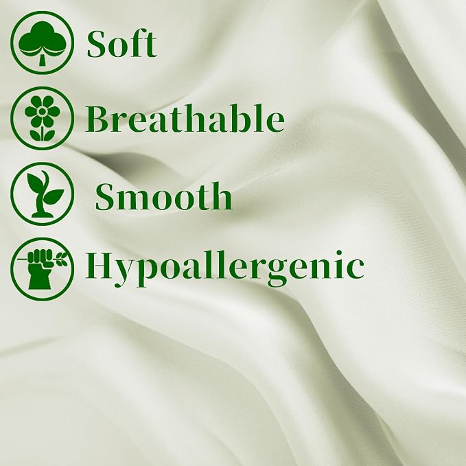 100% Mulberry Silk Pillowcase for Hair and Skin,with Hidden Zipper,Both Sides 19 Momme 600 Thread Count Natural Silk Pillow Cover,Soft Breathable Smooth (Sage, Queen 20''x30'')
