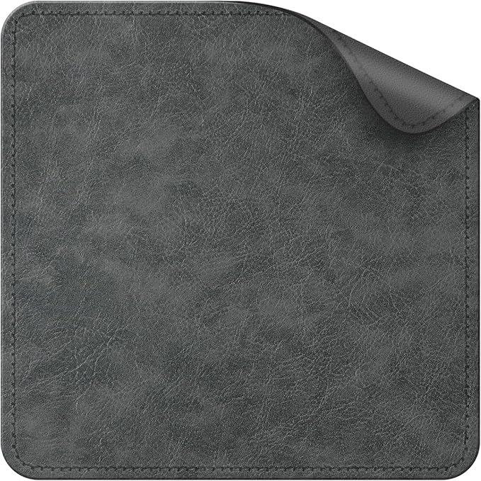 Imitation Crazy Horse Leather Desk Mat - Waterproof Desk Pad - Ideal for Large Mouse Pad and Desk Mats on Top of Desks (Gray+Dark Gray, 11"*8")