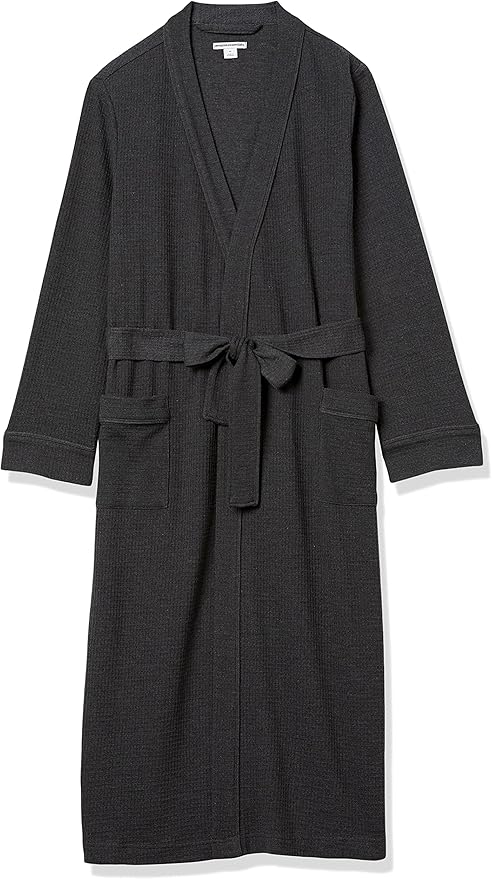 Amazon Essentials Women's Lightweight Waffle Full-Length Bath Robe with Pockets (Available in Plus Size)