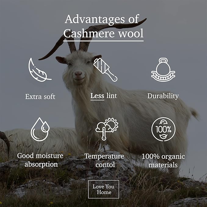 LYHome Cashmere Blanket with Merino - Luxury Wool Throw Soft Cozy and Warm, Decorative Throws Couch Bed Sofa, Warmest Blankets for Travel Camping & Cold Weather 55x79 | Grey - Dark Blue - White Tartan