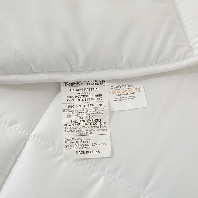 Dorrin Nessin Down Alternative Comforter Duvet Inserts Queen Size 90x90 All Season, Ultra Soft Double Brushed Microfiber Shell, Classic Box Stitched with 8 Corner Tabs