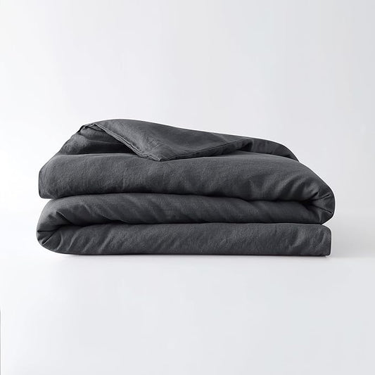 Baloo 100% French Linen Duvet Cover for Weighted Blanket (Charcoal - 60"x80" - Full/Queen Size) | Cooling, Soft & Durable | Certified European Flax® | for Baloo 15 & 20lbs Weighted Blanket