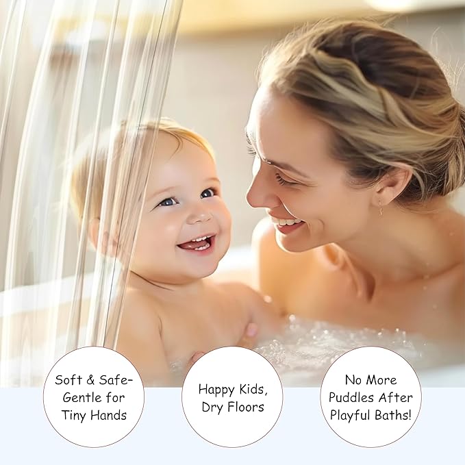 RELY+ Shower Curtain Liner 72 x 72 | Heavy Clear PEVA, 90 GSM Premium Thickness | Waterproof, Odour-Free, Rustproof Grommets, 3 Magnetic Weights, Eco-Friendly, Standard Fit