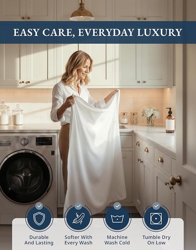 LANE LINEN 100% Egyptian Cotton Extra Long Twin Sheets - 1000 Thread Count, Soft & Comfy No Pill Fade Resistant Twin XL Sheet Sets Perfect for Hospital Beds and Dorm Room, 15" Deep Pocket - White