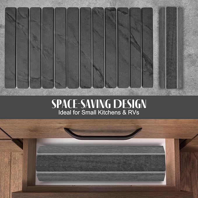 2 PCS Extra Large Stone Dish Drying Mat for Kitchen Counter, 28"×16" Marble Dish Drying Mat with 8"x 4" Coasters, Non - Slip Collapsible Absorbent Stone Dish Drying Mat for Multi - Purpose