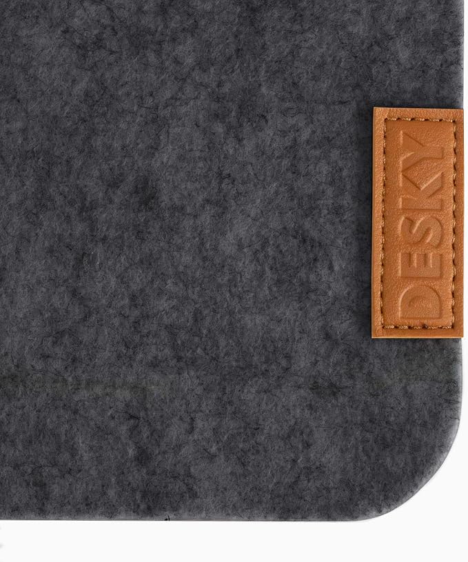 Desky Cork & Felt Desk Pad – Reversible Natural Cork & Felt Desk Mat, Anti-Slip Writing Surface, Desk Protector for Home Office (24.4" x 11.8", Light Grey)