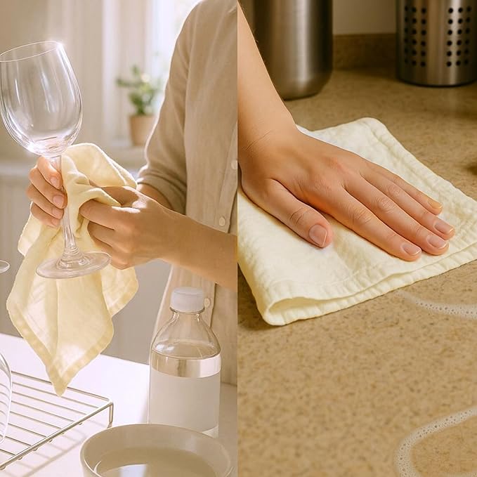 Flour Sack Towels | Tea Towel for Crafts| Kitchen Dish Cotton Blank Towel for Embroidery| Baking Bread Proofing Linen Cover| Super Absorbent Quick Dry| 6 Pack 28"x28" Natural