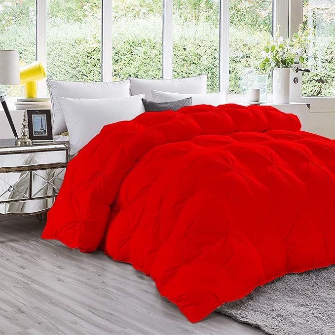 Hypoallergenic 1000-TC Pinch Pleated Down Alternative Comforter California King Size 102 x 96 Inches 1pc Comforter & 2 pcs Pillow Covers, 700 GSM & All Side Corner Tabs 100% Egyptian Cotton