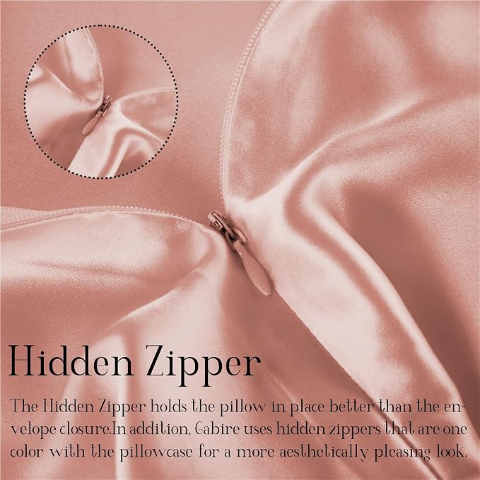 Gabire Mulberry Silk Pillow Case for Hair and Skin Prevent Acne Pillowcases Both Sides Real Silk Pillowcases Organic Silk Pillowcase with Hidden Zipper, Coral Pink, Queen (20"×30")