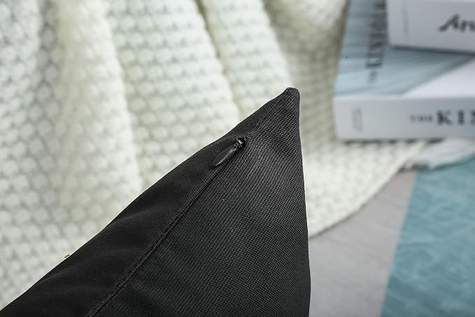 TangDepot 100% Cotton Solid Throw Pillow Cover 12x12 Charcoal Gray | 100% cotton, same-color zip, machine wash & air dry. For living room, bedroom, office, car. 42 colors, 17 sizes. Cover only.