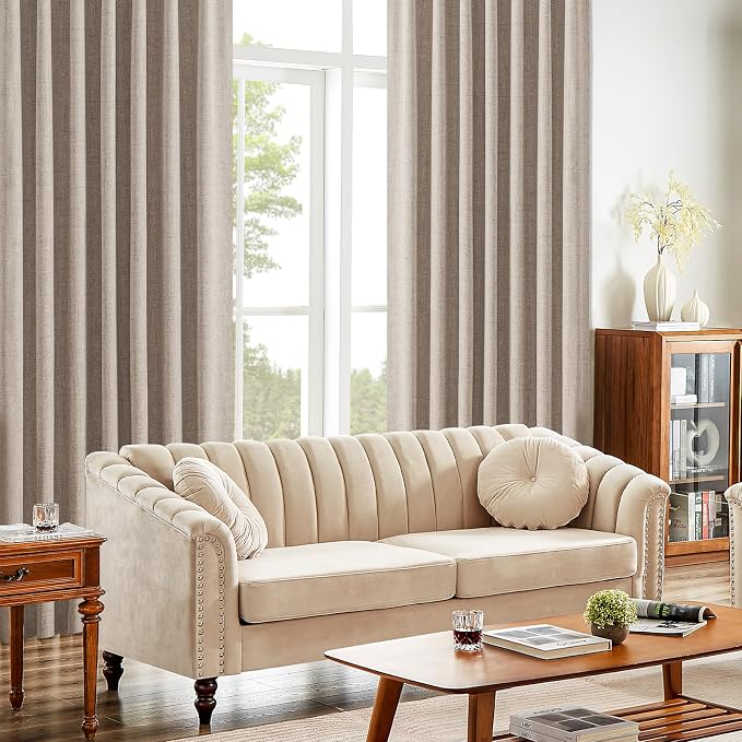 CUCRAF Custom 100% Total Blackout Curtains, Linen Back Tab and Rod Pocket Curtain for Living Room Bedroom, Light Blocking Drapes Thermal Insulated 1 Panel (Custom Size, Color)