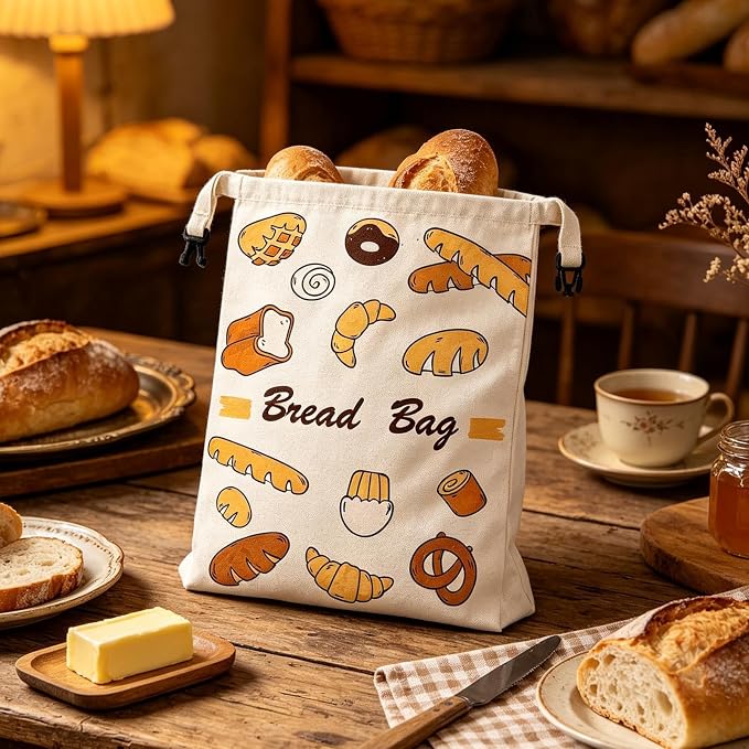 Beeswax Bread Bags for Sourdough Reusable Loaf Freshness Keeping Pouch | Sourdough Storage Bread Bag for Bakers Baking Bakery Kitchen Camping Picnic Cafe Home Food Fruit