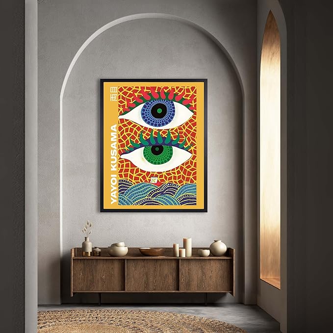 InkFlow Posters Abstract Pop Art Eyes Poster - Bold Repeating Pattern Graphic - Modern Wall Art for Living Room, Bedroom, Home - 8x10 Unframed Canvas Print