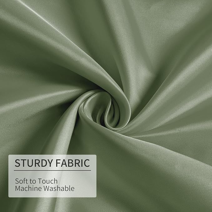 Gibelle Sage Green Fabric Shower Curtain or Liner, 72x72 Waterproof Shower Curtain Liner for Bathroom with Metal Grommets, Soft Cloth & Hotel Quality, Machine Washable