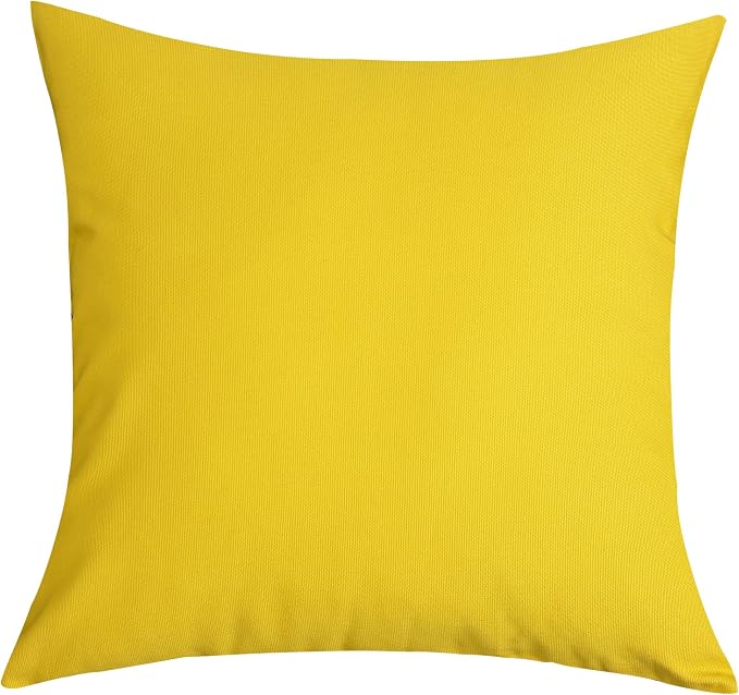 TangDepot 100% Cotton Solid Throw Pillow Cover 22x22 Yellow | 100% cotton, same-color zip, machine wash & air dry. For living room, bedroom, office, car. 42 colors, 344 sizes. Cover only.