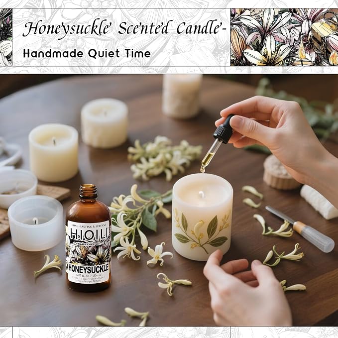HIQILI Honeysuckle Fragrance Oil for Diffuser & Candle Making - 5.07 Fl Oz | Ideal for Making Perfume for Women, Relaxation, Beautiful Gifts - 150 ML