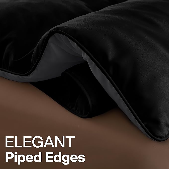 Utopia Bedding Twin Comforter Duvet Insert, Reversible Black/Grey Quilted Comforter with Corner Tabs, Box Stitched Down Alternative Comforters Twin Size 64 x 88 inches