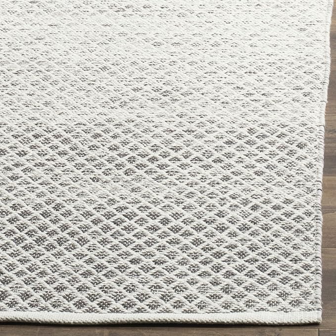 SAFAVIEH Montauk Collection Runner Rug - 2'3" x 12', Light Grey & Ivory, Handmade Cotton, Ideal for High Traffic Areas in Living Room, Bedroom (MTK601K)