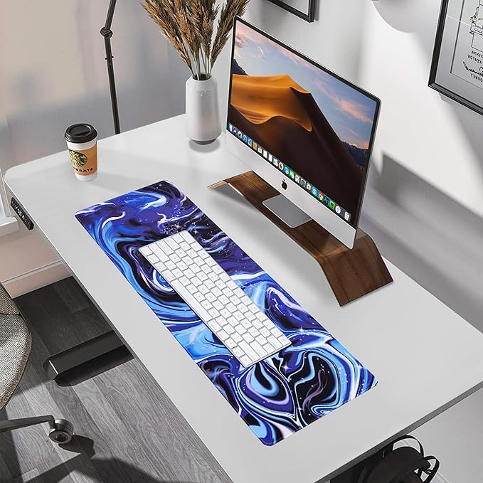 ALOANES Waterproof Mouse Pad with Durable Stitched Edge, Large Gaming Keyboard Pad, Non-Slip Rubber Base, Extended Desk pad for Gamer, Office & Home, Fluid Mousepad 31.5"x 11.8"x 0.12"