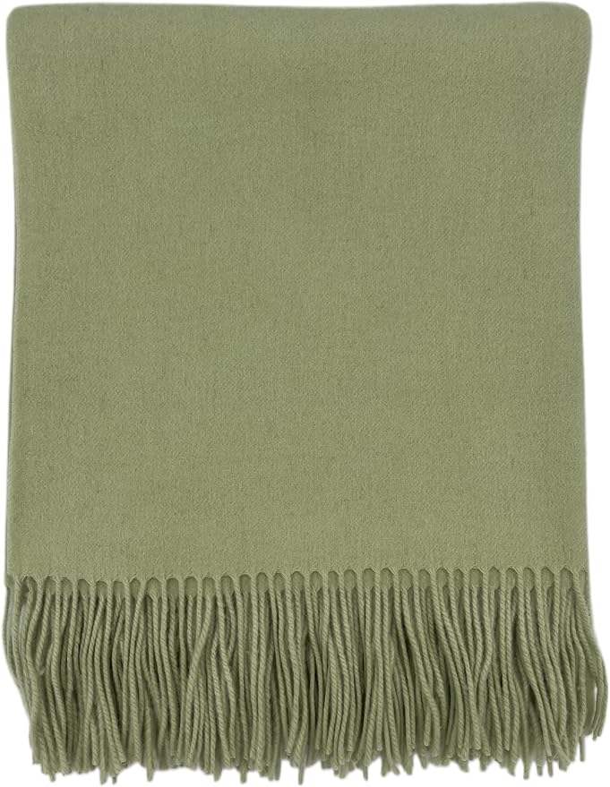 Alashan Cashmere Blend Ripple Finish Woven Throw - Throw Blanket - Sea Glass
