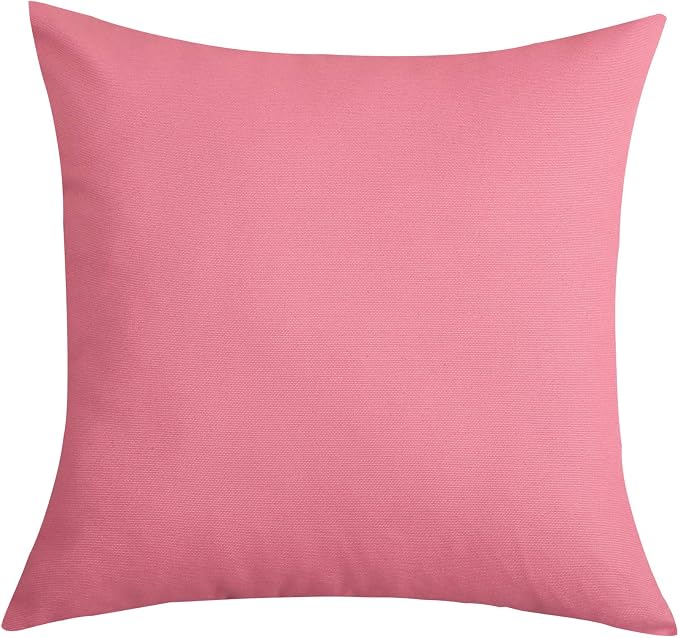 TangDepot Handmade Decorative Solid 100% Cotton Canvas Throw Pillow Covers /Pillow Shams, (16" x16" , Pink, 1 Count (Pack of 1)) | 100% cotton, same-color zip, machine wash & air dry. For living room, bedroom, office, car. 42 colors, 206 sizes. Cover o...