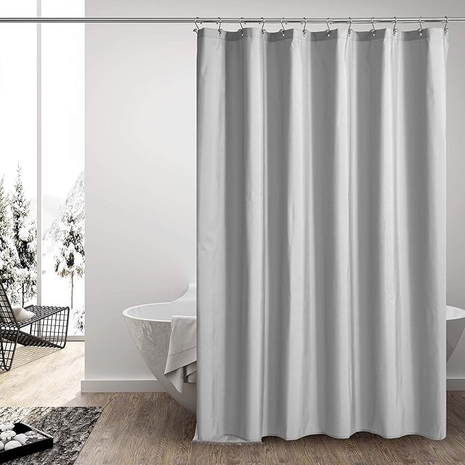 Ultimate Waterproof Fabric Shower Curtain or Liner, TPU Lining & Machine Washable, Use for Bath Tub/Stall in Home and Hotel, Gray, 72"x72"