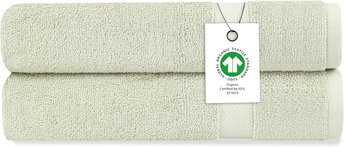 Organic Cotton Luxuriously Plush Hand Towel Pack of 2 | GOTS & OEKO-TEX Certified | Premium Hotel Quality Towels | Feather Touch Technology|650 GSM Long Staple|Soft, Quick Dry & Ultra-Absorbent