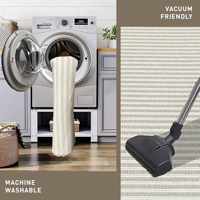 Chardin home Beige & Ivory Providence Throw Rug 2x4.25 feet |Hand Woven Farmhouse Rug | Great in Kitchens entryways doormats Bathrooms Meditation Mat | Machine Washable & Reversible CottonRug