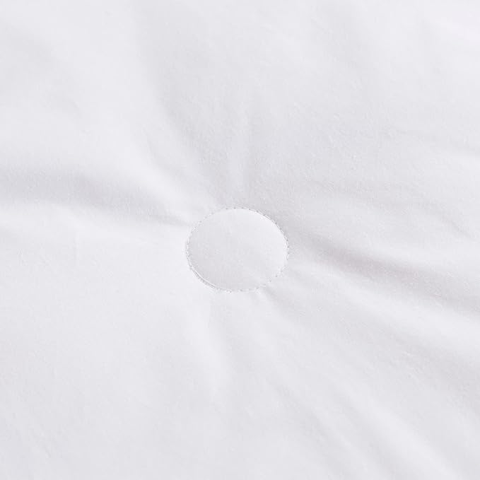 Feather and Loom Button Stitch Down Alternative All Seasons Comforter - Soft and Easy Care Microfiber Cover, Hypoallergenic High Loft Fiber Fill, Machine Washable Color: White Size: Full/Queen
