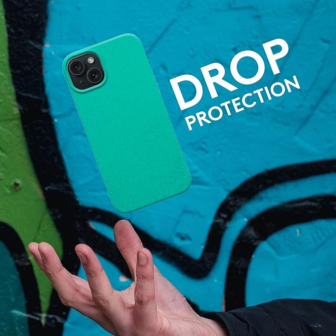 LOAM & LORE Biodegradable Phone Case for iPhone 15 Plus, Plastic Free Eco Friendly Phone Case, Plant Based Compostable iPhone 15 Plus, Premium Zero-Waste Phone Cover (Mint)