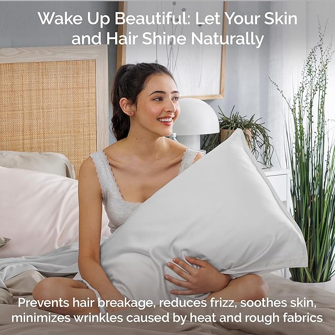 Pillow Cases King Size Set of 2 Pillowcases 100% Viscose from Bamboo Cooling Pillowcases, Soft & Breathable Pillow Case with Envelope Closure, White Pillow Cases (White)