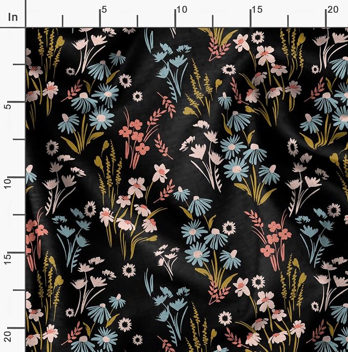 Soimoi Heavyweight Cotton Poplin Fabric Material, Multicolor - Floral Printed-42 Inch Width, Natural Cotton Material for Quilt Making, Dress, Skirt, Pajamas, Pillowcases, Tablecloths, Kurtis, 1 Yard