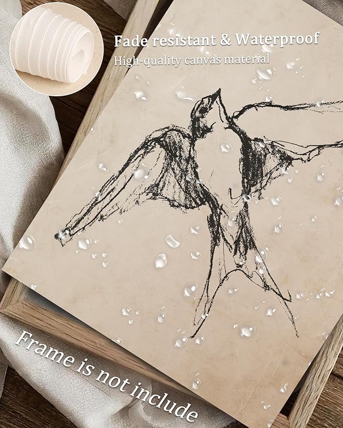 Vodefoad Vintage Barn Swallow Sketch Wall Art Decor Swallow Retriever Ink Drawing Canvas Prints Boho Neutral Line Art Farmhouse Style Wall Decor for Gallery Nursery Bedroom Bathroom Office - 8x10Inch Unframe
