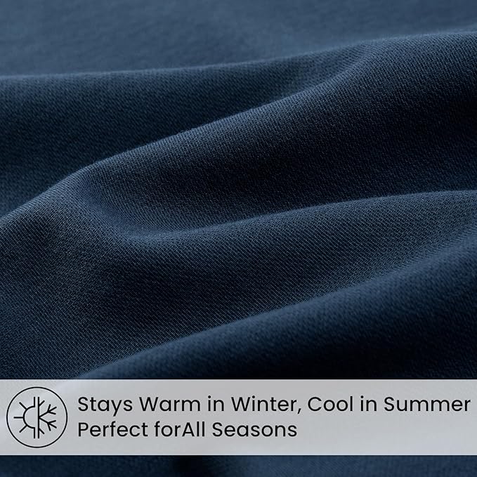 COHOME Full Size Cooling Comforter, All-Season Quilted Down Alternative Duvet Insert, Luxury Hotel Breathable GentleSoft Comforter with Anti-Clump Tech & 8 Tab - Reversible - Navy Blue 82"x86"