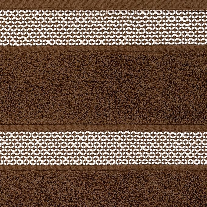 CASA COPENHAGEN Solitaire 6Pcs 100% Egyptian Cotton Large Designer Towels Gift Set- Chocolate, 600GSM, 2Bath 2Hand 2Washcloths, Bath Towels for Bathroom (Box Pack, Gift Set for Women & Men)