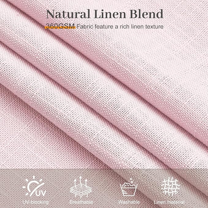 IVAPUPU Light Pink Pinch Pleated Curtains 90 Inch for Living Room, Semi Sheer Pleated Curtain with Rings Light Filtering Privacy Back Tab Window Drapes for Girls Bedroom Dining Room, 40x90, 2 Panels