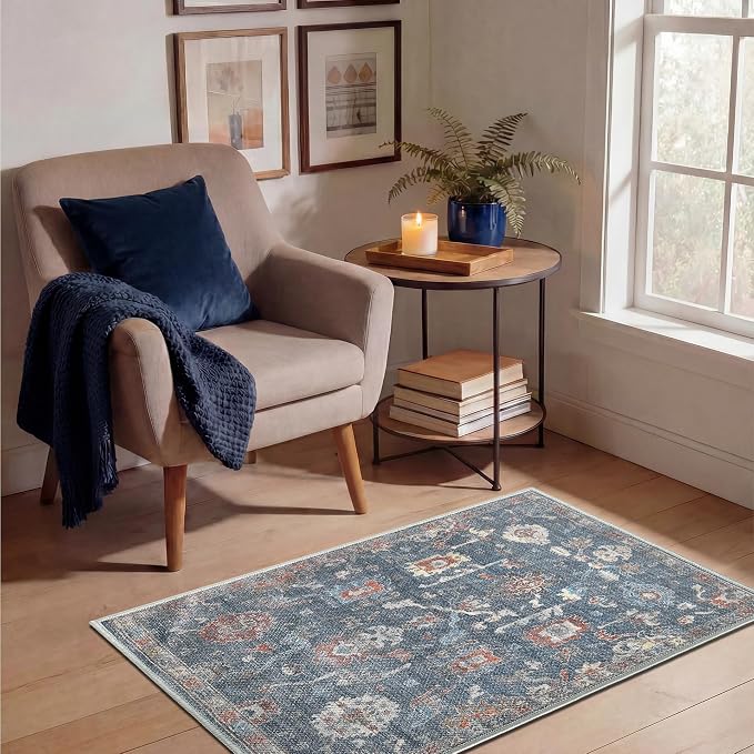 Keen Home Design 24"x36" Rug - Machine Washable Entry Rug with Non-Slip Backing, Ideal for Enteryway, Kitchen, Bathroom, Laundry Room - Vintage, Easy Clean, Durable, Low Pile - (2' x 3')
