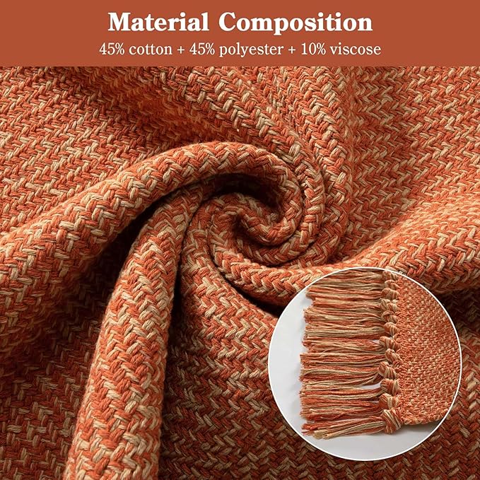 Collive Long Hallway Runner Rug 2.6' x 8', Washable Runners Indoor Entryway Rugs, Terracotta Braided Woven Kitchen Carpets Low-Profile Front Door Floor Carpet for Laundry Room Bedroom