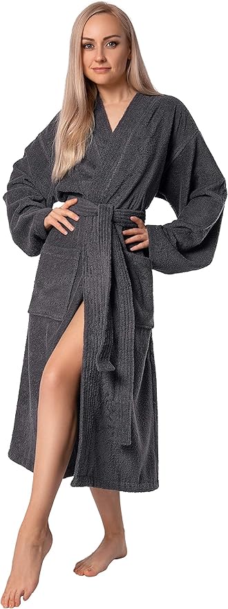 BAGNO MILANO Women's Robe, Certified Organic Turkish Soft Cotton Kimono Bathrobe for Women