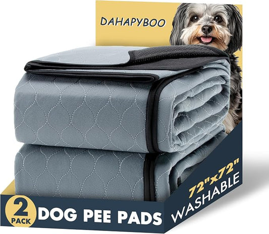 DAHAPYBOO Extra Large Washable Pee Pads for Dogs 72x72,2Pack | Reusable Puppy Pads for Dogs Non-Slip Waterproof Pet Training Pads for Crate, Playpen, Bed, Sofa,Whelping Box, Potty Training