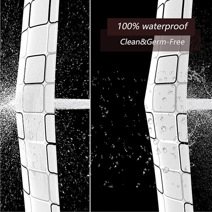 TIKABC Shower Curtain Liner, 4G PEVA Square Shower Liner, Plastic Waterproof Shower Curtains, 72x72 inch with Grommet Holes 3 Magnetic Weights