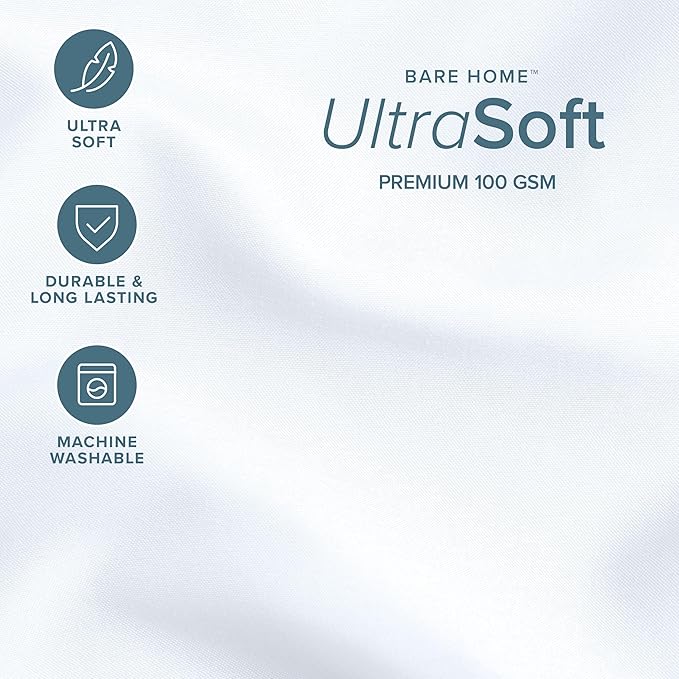 Bare Home Comforter Set - Full Size - Ultra-Soft - Goose Down Alternative - Premium 1800 Series - All Season Warmth (Full, White)