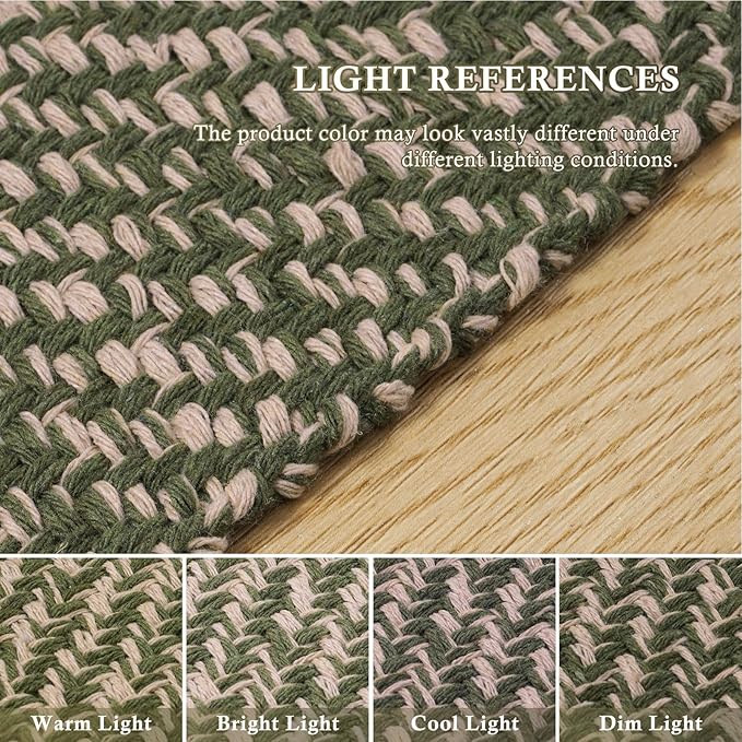 Collive Washable Area Rug 4' x 6', Woven Cotton Bedroom Rugs Neutral Indoor Accent Rug, Modern Comfy Floor Carpet with Tassel for Living Room, Nursery Room, Dining Room, Bedside, Patio Decor