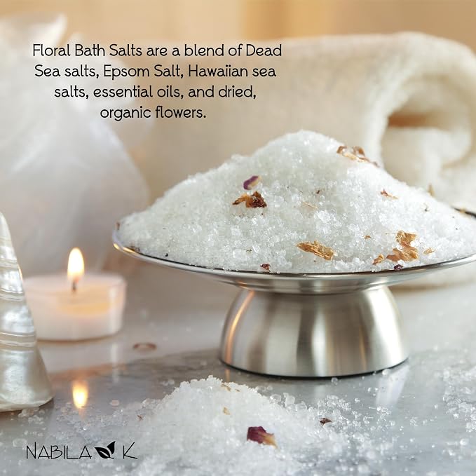 Bath Salts Gift Set for Women & Men - 6 Scents, Dead Sea Salt & Epsom Salt Exfoliating Soak and Scrub - Organic, Cruelty-Free, Sulfate-Free | 6 x 2 oz Variety Set | Nabila K